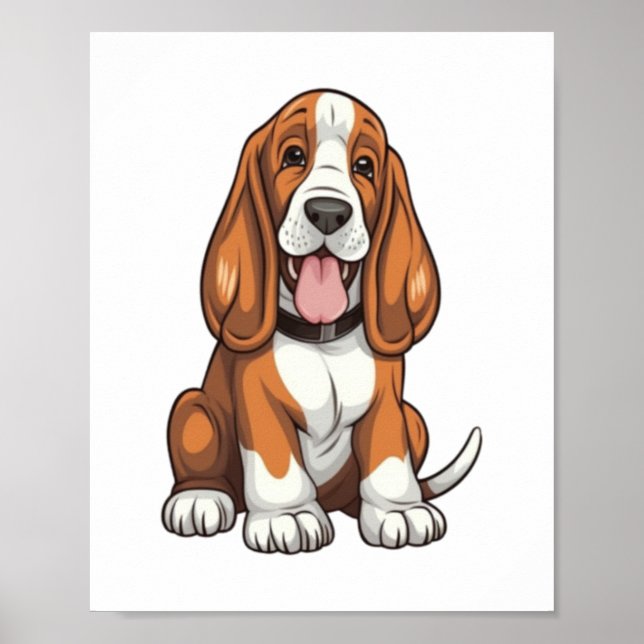 Poster Kawaii Basset Hound Puppy (Frente)