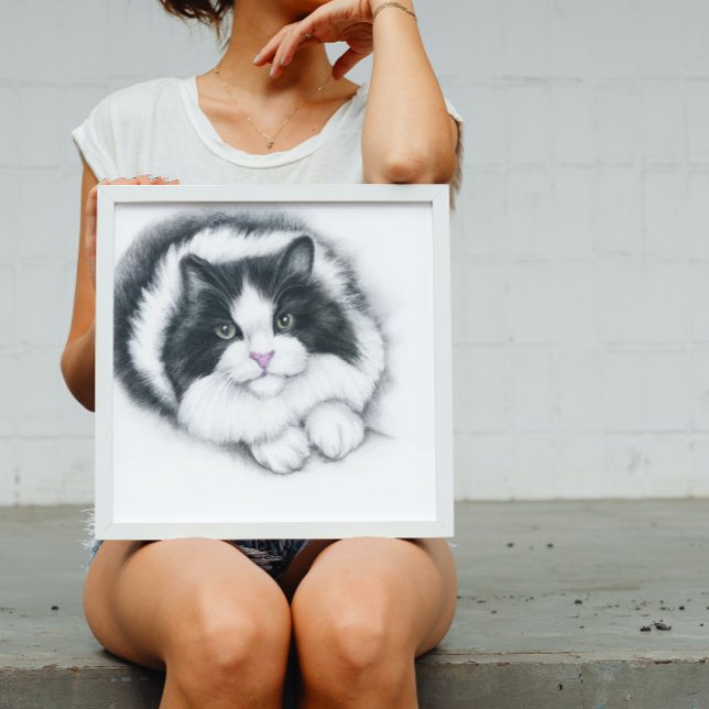 Poster kawaii black and white cat (Criador carregado)