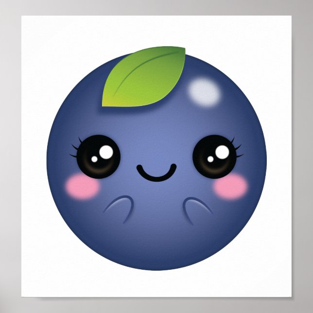 Poster Kawaii Blueberry (Frente)