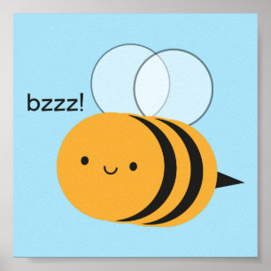 Pôster Kawaii Buzzy Bumble Bee