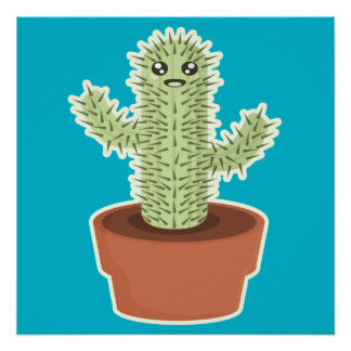 Pôster Kawaii Cactus