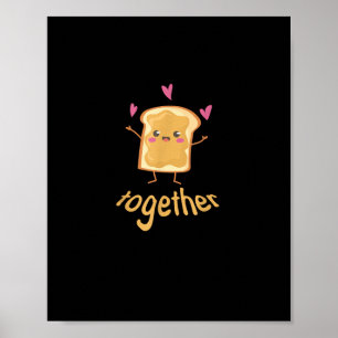 Poster Kawaii Casal Correspondente Manteiga de Amendoim G