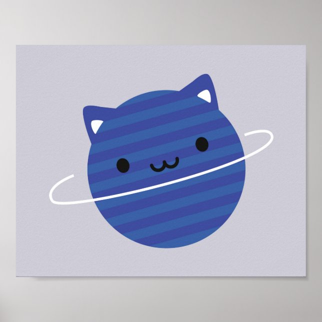 Poster Kawaii Cat Planet in Space (Frente)
