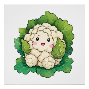 Pôster Kawaii Cauliflower