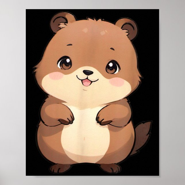 Poster Kawaii Chibi Groundhog - Panfurware Llc  (Frente)
