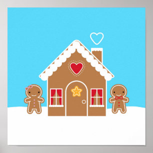 Poster Kawaii Christmas Gingercake House
