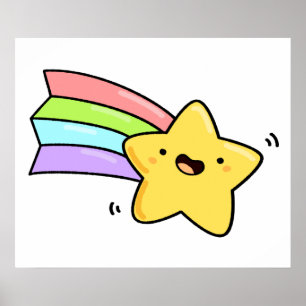 Poster Kawaii, estrela de tiro