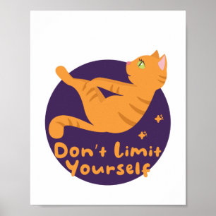 Poster Kawaii, gato laranja bonitinho fazendo poses ioga