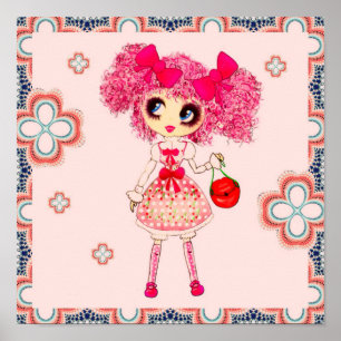 Poster Kawaii Girl PinkyP Sweet Lolita tão fofa