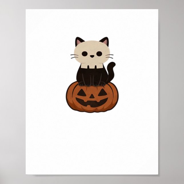 Poster Kawaii Halloween Cat e bompkin Classic T-Shirt (Frente)