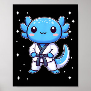 Poster Kawaii Karate Axolotl Artes Marciais