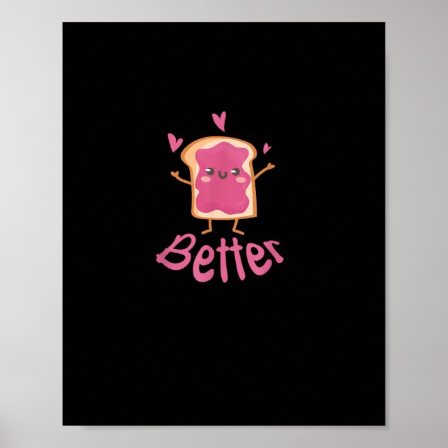 Poster Kawaii Matching Couple Peanut Butter Jelly Better  (Frente)