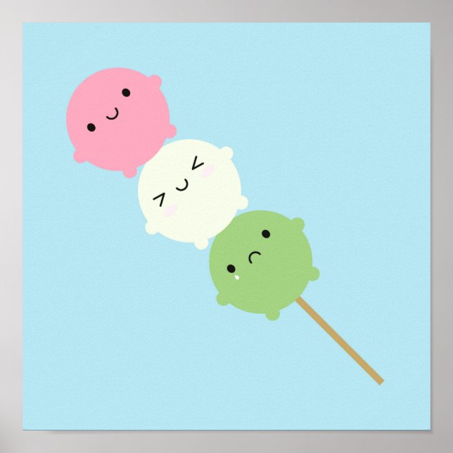 Poster Kawaii Mochi Dango (Frente)