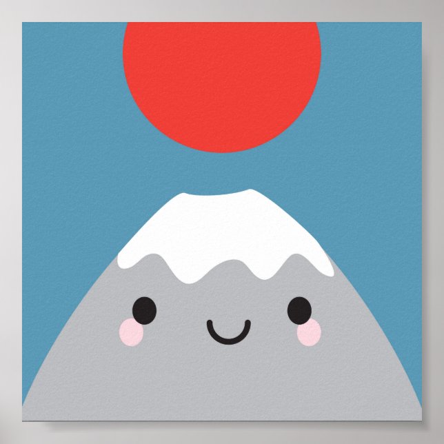Pôster Kawaii Mt Fuji San (Frente)