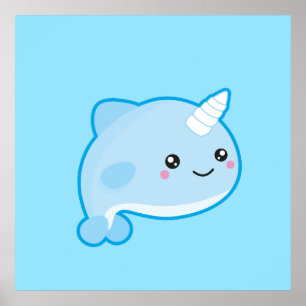 Pôster Kawaii Narwhal