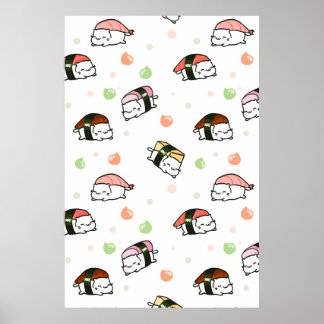 Pôster Kawaii Neko Nigiri