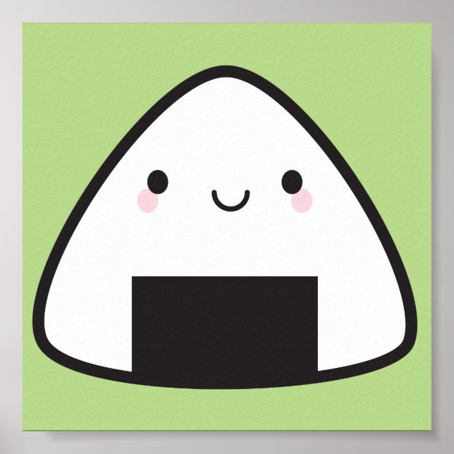 Pôster Kawaii Onigiri Rice Ball (Frente)