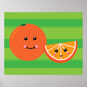 Pôster Kawaii Orange