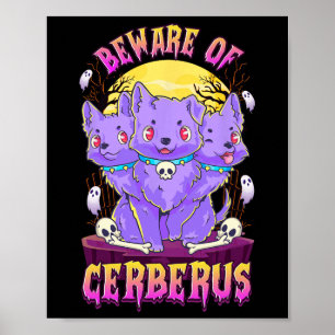 Poster Kawaii Pastel Gótico Cute Creepy 3 cabeças Diversã