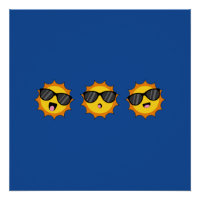 Kawaii Sun com óculos Sunglass Happy Emoji Faces