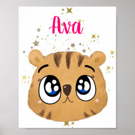 Poster kawaii tigre