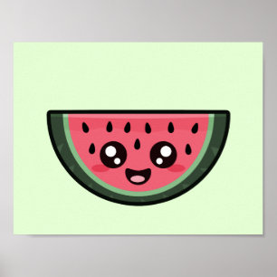 Pôster Kawaii Watermelon