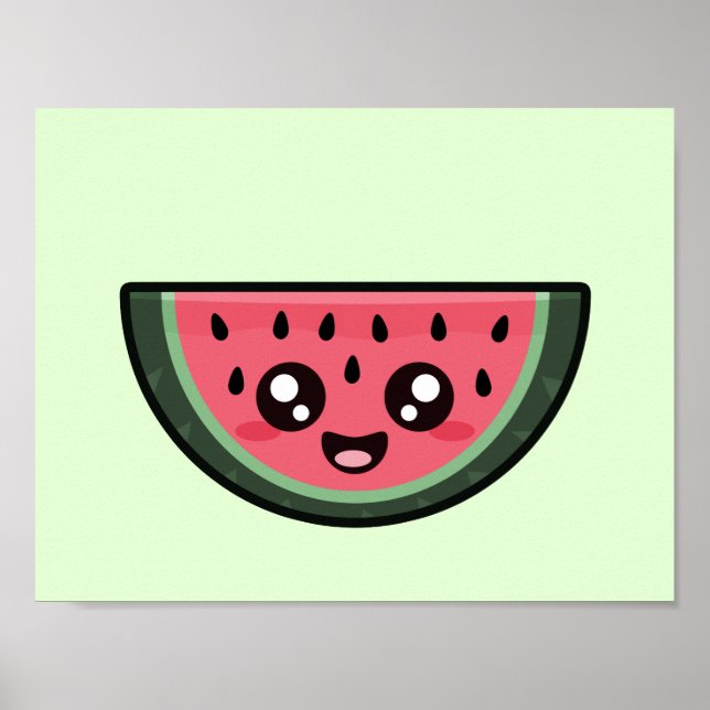 Pôster Kawaii Watermelon (Frente)