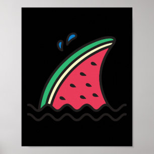 Poster Kawaii Watermelon Sharon Fin Funny Family Summer V