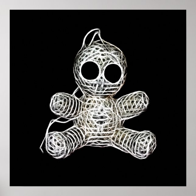 Poster Kawaii White Voodoo Doll Funny Magic Toy (Frente)