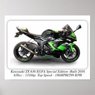 Poster Kawasaki ZX636 EGFA Edição Especial Motociclo - A3