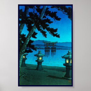 Pôster Kawase enluarada japonês legal do hasui do mar da