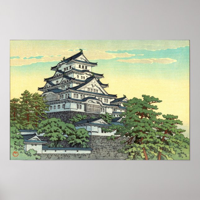 Poster Kawase Hasui Pacific Transport Lines Himeji Castle (Frente)