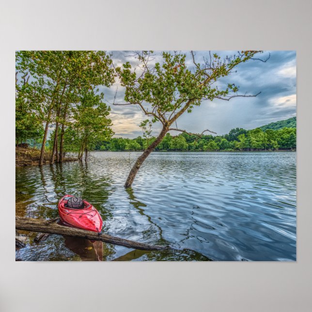 Poster Kayak Flutuando Em Mesa Rock Lake (Frente)