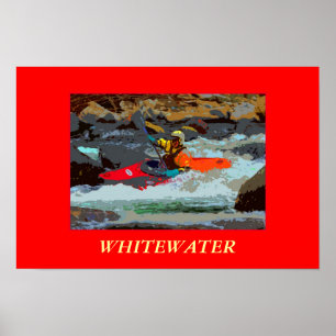 Poster Kayaking da foto de Whitewater