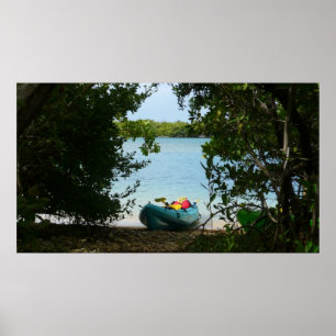 Poster Kayaking em Ruas. Thomas Ilhas Virgens dos EUA