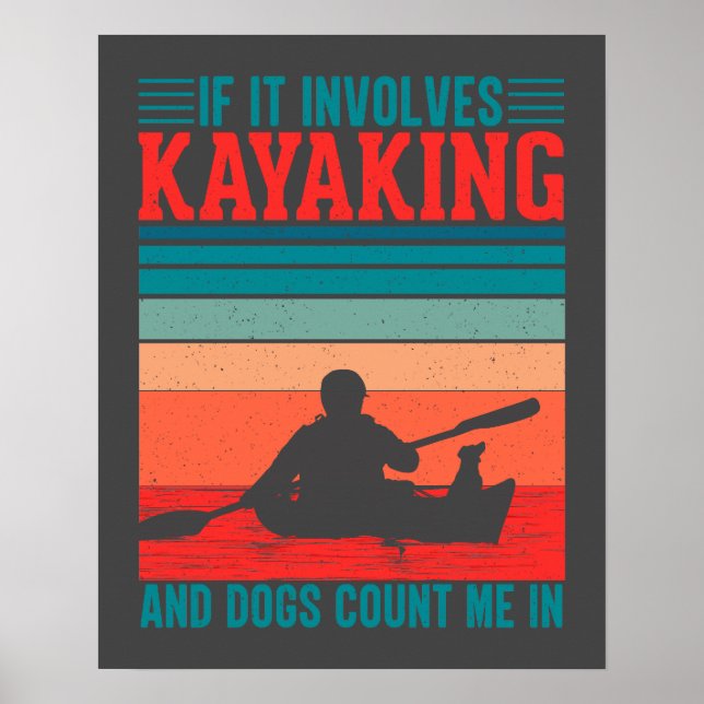 Poster Kayaks e Cachorros Contam comigo (Frente)