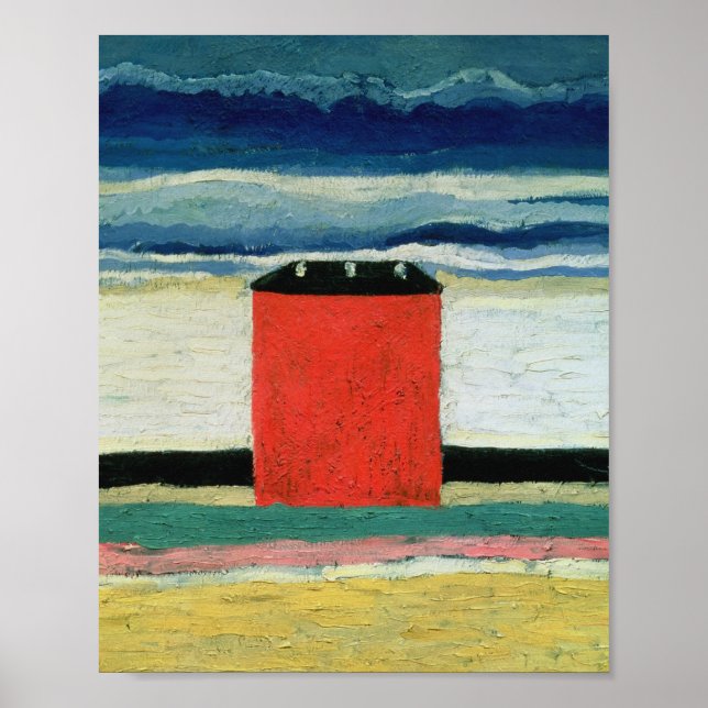 Poster Kazimir Malevich - Red House (Frente)