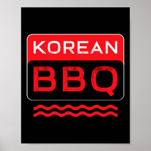 Poster Kbbq Churrasco coreano sobre chef asiático Barbecd
