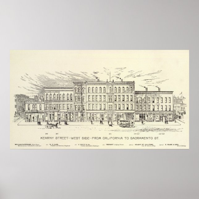 Pôster Kearny, Califórnia e Sacramento West Side (Frente)