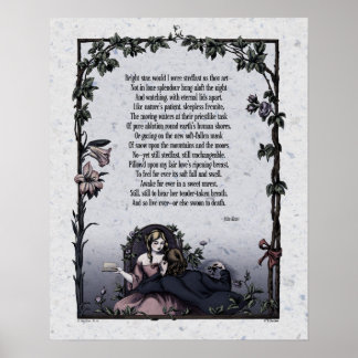 Poster Keats "Bright Star" Poesia Vitoriana Art 16x20