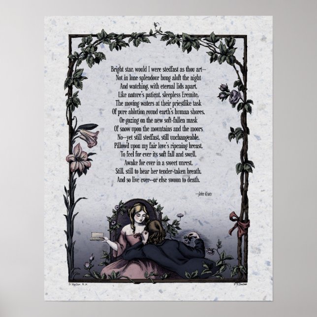 Poster Keats "Bright Star" Poesia Vitoriana Art 16x20 (Frente)