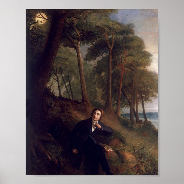 Poster Keats ouvindo a noite (Frente)