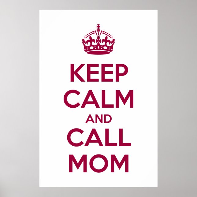 Poster Keep Calm and Call Mom (Frente)