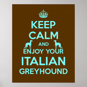 Pôster Keep Calm and Enjoy your Italian Greyhound