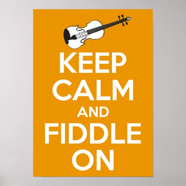 Pôster Keep Calm and Fiddle On (Orange) (Frente)