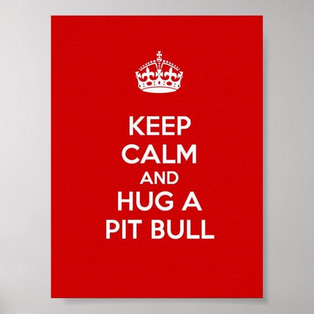 Poster Keep Calm and Hug a Pit Bull (Frente)