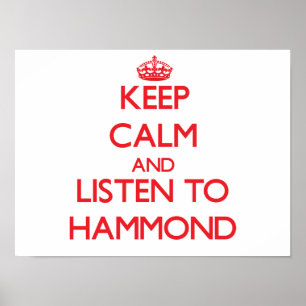 Poster Keep calm and Listen to Hammond