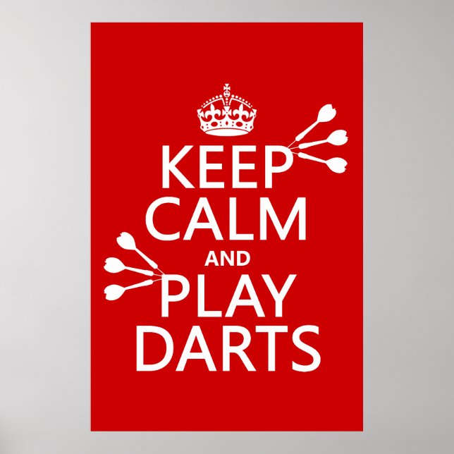 Pôster Keep Calm and Play Darts (customisable color) (Frente)