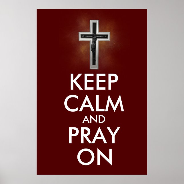 Poster Keep calm and pray on (Frente)
