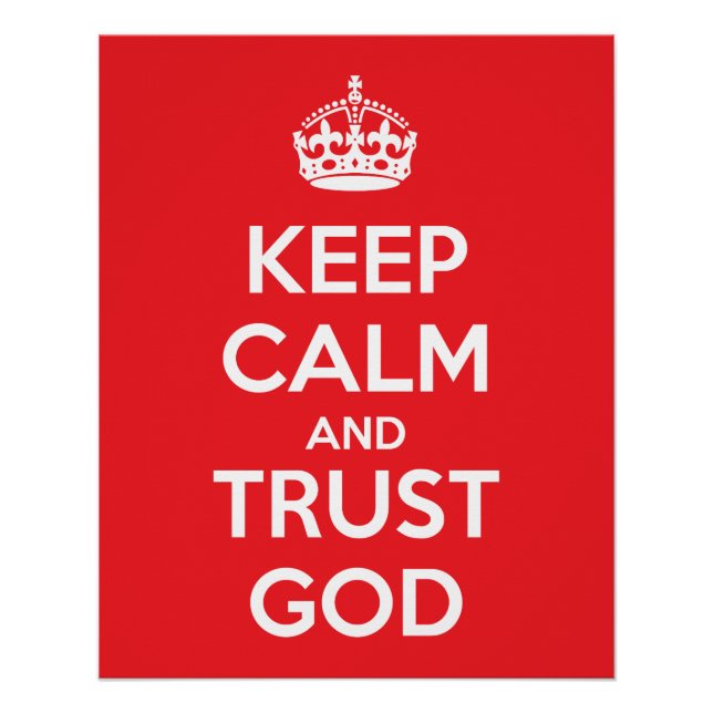 Pôster Keep Calm and Trust God (Frente)